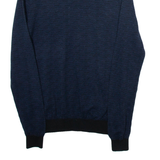 REISS Mens Polo Shirt Blue Crazy Pattern Long Sleeve S