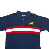 WINNERS CIRCLE Mens Polo Shirt Blue Striped XL