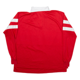 K-BRAND Mens Polo Shirt Red Long Sleeve L