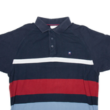ELLESSE Mens Polo Shirt Blue Striped M