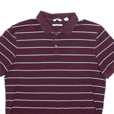 CALVIN KLEIN Mens Polo Shirt Maroon Striped M