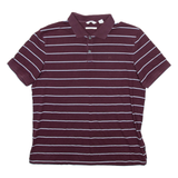 CALVIN KLEIN Mens Polo Shirt Maroon Striped M