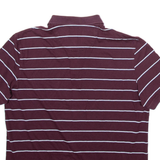CALVIN KLEIN Mens Polo Shirt Maroon Striped M