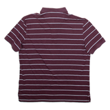 CALVIN KLEIN Mens Polo Shirt Maroon Striped M