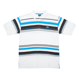 AVIREX Mens Polo Shirt White Striped L