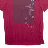 CALVIN KLEIN JEANS Mens T-Shirt Red V-Neck L