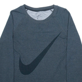 NIKE Womens T-Shirt Grey Long Sleeve S