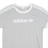 ADIDAS Womens T-Shirt Grey UK 8