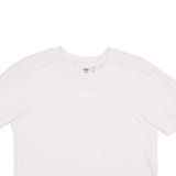 ADIDAS Cropped Womens T-Shirt Pink UK 16