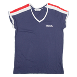 BENCH Womens T-Shirt Blue V-Neck UK 16