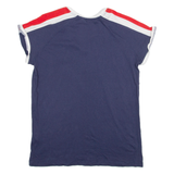 BENCH Womens T-Shirt Blue V-Neck UK 16