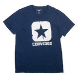 CONVERSE Mens T-Shirt Blue S