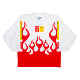 OCHSNER HOCKEY Mens T-Shirt White Long Sleeve V-Neck S