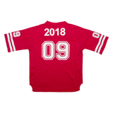 FITNESS WOLF Mens T-Shirt Red V-Neck 2XL