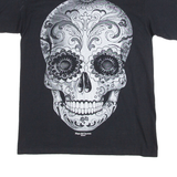 Playa Del Carmen Skull Print Mens T-Shirt Black S