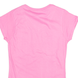 GILDAN Cat Print Womens T-Shirt Pink V-Neck S