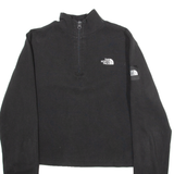 THE NORTH FACE Womens T-Shirt Black Long Sleeve 1/4 Zip M