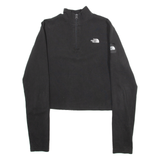 THE NORTH FACE Womens T-Shirt Black Long Sleeve 1/4 Zip M