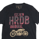 GRAND AND HILLS Bike Print Mens T-Shirt Black 90s XL