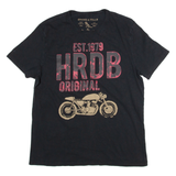 GRAND AND HILLS Bike Print Mens T-Shirt Black 90s XL