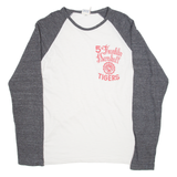 Franklin Marshall Varsity Womens T-Shirt Grey Long Sleeve USA L