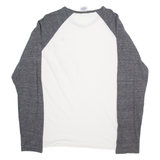 Franklin Marshall Varsity Womens T-Shirt Grey Long Sleeve USA L