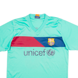 FCB Barcelona Football Shirt 2010/2011 Mens T-Shirt Green V-Neck M