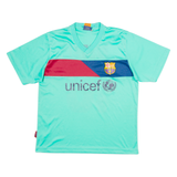 FCB Barcelona Football Shirt 2010/2011 Mens T-Shirt Green V-Neck M