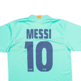 FCB Barcelona Football Shirt 2010/2011 Mens T-Shirt Green V-Neck M