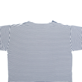 GREENFIELD Striped Womens T-Shirt Blue V-Neck L
