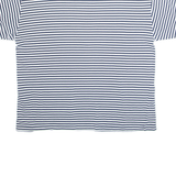 GREENFIELD Striped Womens T-Shirt Blue V-Neck L