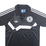 ADIDAS Deutscher Mens Football Shirt Jersey Black Collared S