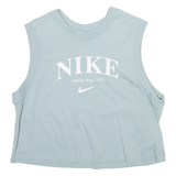 NIKE Cropped Womens Vest Blue Sleeveless S