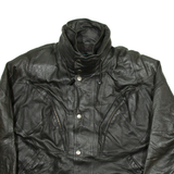 SYNERGY Mens Biker Jacket Black Leather L
