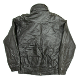 SYNERGY Mens Biker Jacket Black Leather L