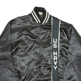 SOFT JACKETS US Navy Mens Bomber Jacket Black Nylon L