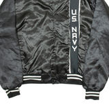 SOFT JACKETS US Navy Mens Bomber Jacket Black Nylon L