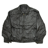 CROFT & BARROW Mens Biker Jacket Black Leather XL