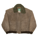 OUTDOOR EXCHANGE Mens Chore Jacket Brown Leather XL