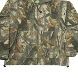 CABELA'S Mens Fleece Jacket Brown Hooded Camouflage XL