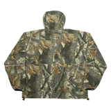 CABELA'S Mens Fleece Jacket Brown Hooded Camouflage XL