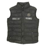 PHILIPP PLEIN Mens Puffer Gilet Black L