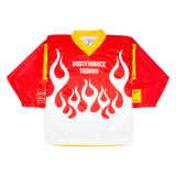 OCHSNER HOCKEY Postfinance Trophy Mens Jersey Red Long Sleeve USA V-Neck S