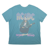 AC DC Mens Band T-Shirt Blue 2XL
