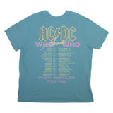 AC DC Mens Band T-Shirt Blue 2XL