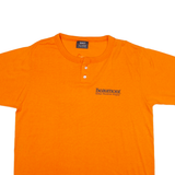REACH Mens T-Shirt Orange Button Neck 2XL