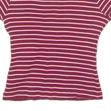 GUESS Lace Neck Womens T-Shirt Red UK 6