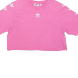 ADIDAS ORIGINALS Womens T-Shirt Pink Crew Neck UK 6