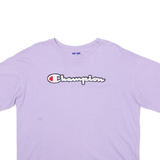 CHAMPION Womens T-Shirt Purple Crew Neck XL