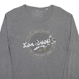 GUESS Womens T-Shirt Grey Long Sleeve XL